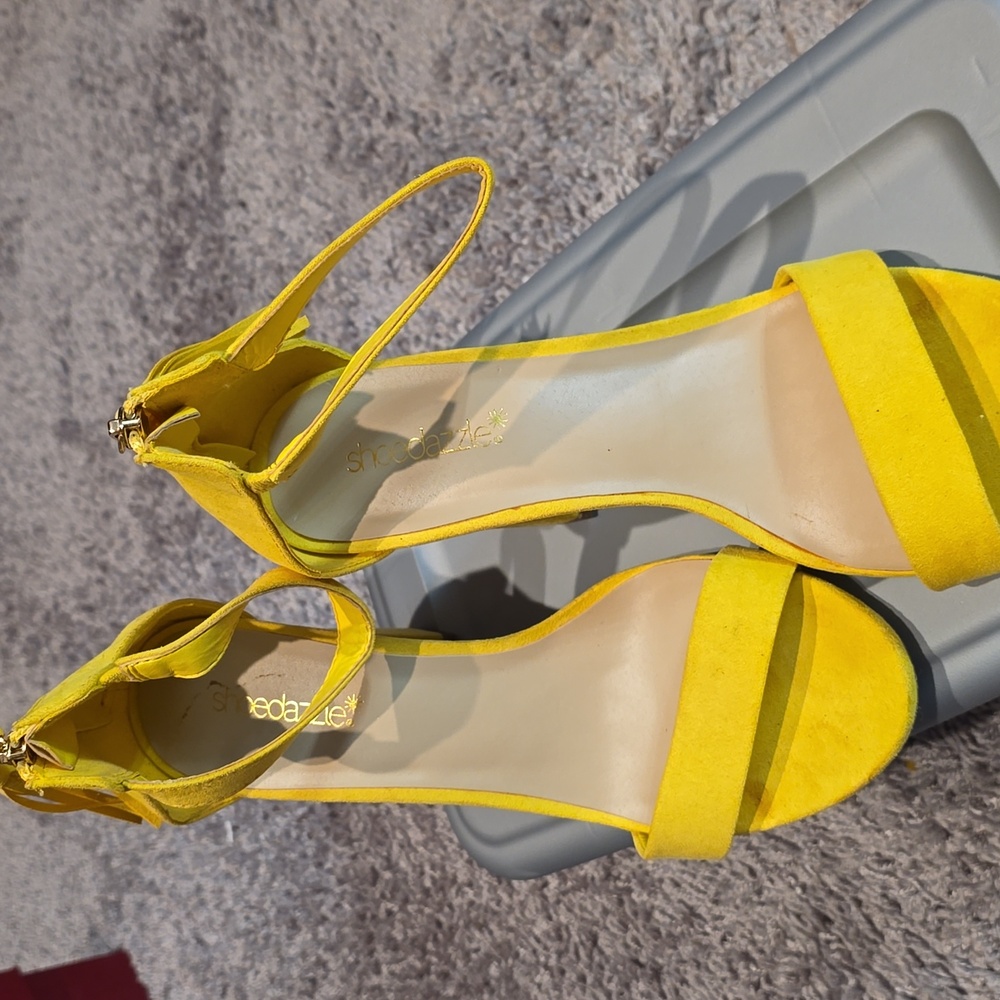 Sunny Yellow Ankle Strap Heels